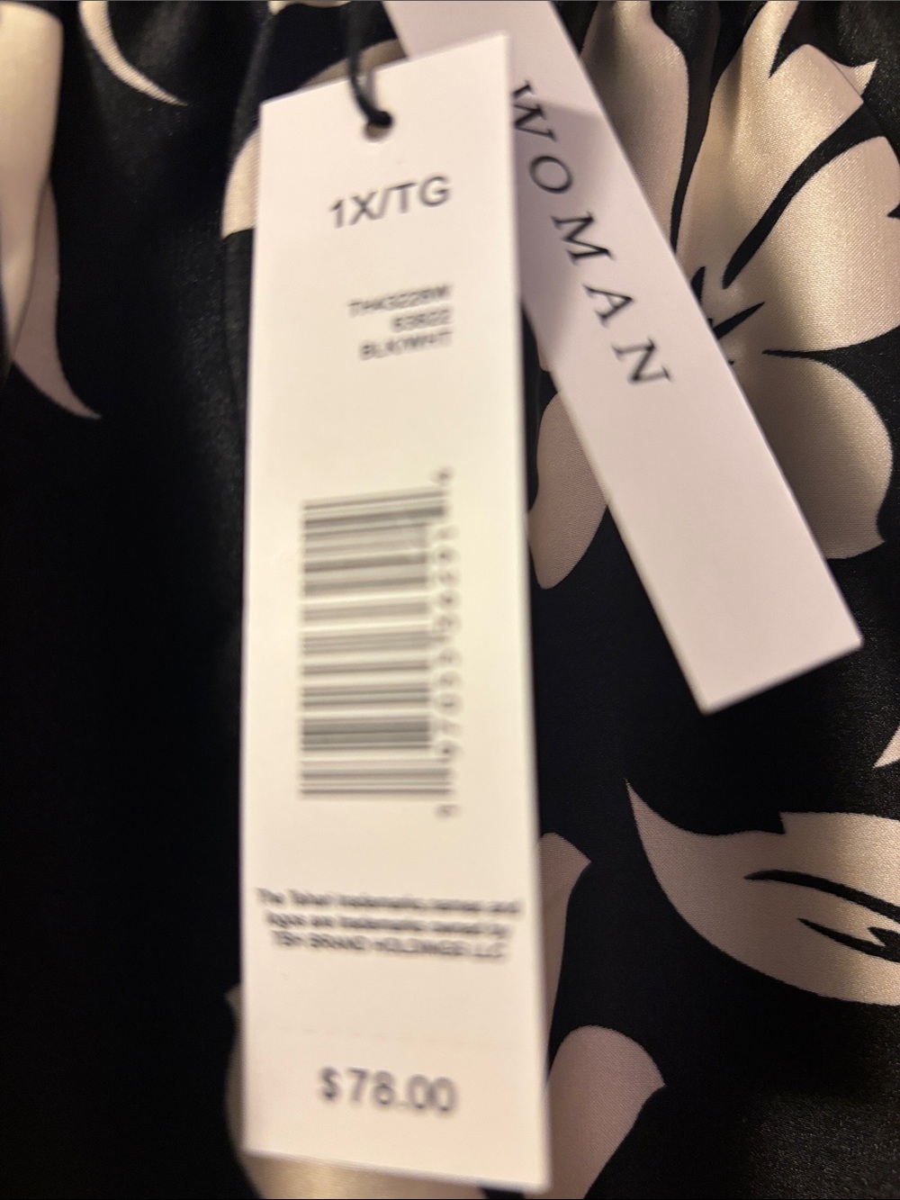 NWT - Tahari Woman Black and Cream Floral Pants - Picture 6 of 8